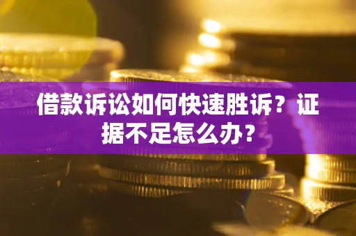 济南借款诉讼如何快速胜诉？证据不足怎么办？