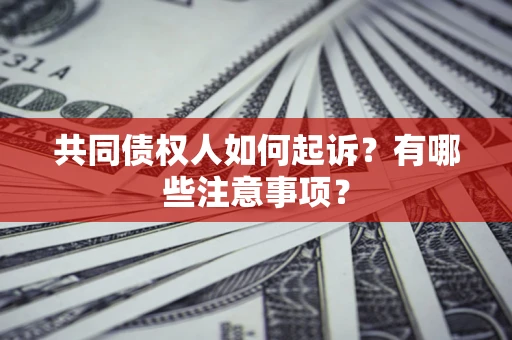 济南共同债权人如何起诉？有哪些注意事项？